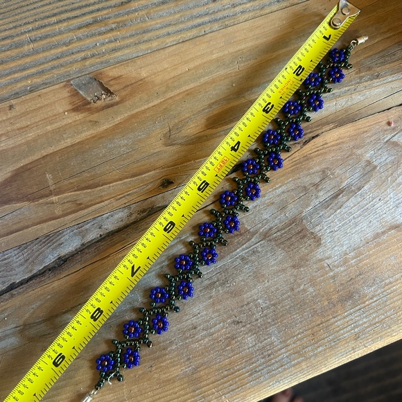 Anklet/bracelet handmade seed bead with cylinder twist closure - Picture 6 of 7